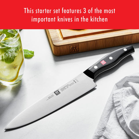 ZWILLING ergonomic triple-rivet handle detail offering comfortable balance