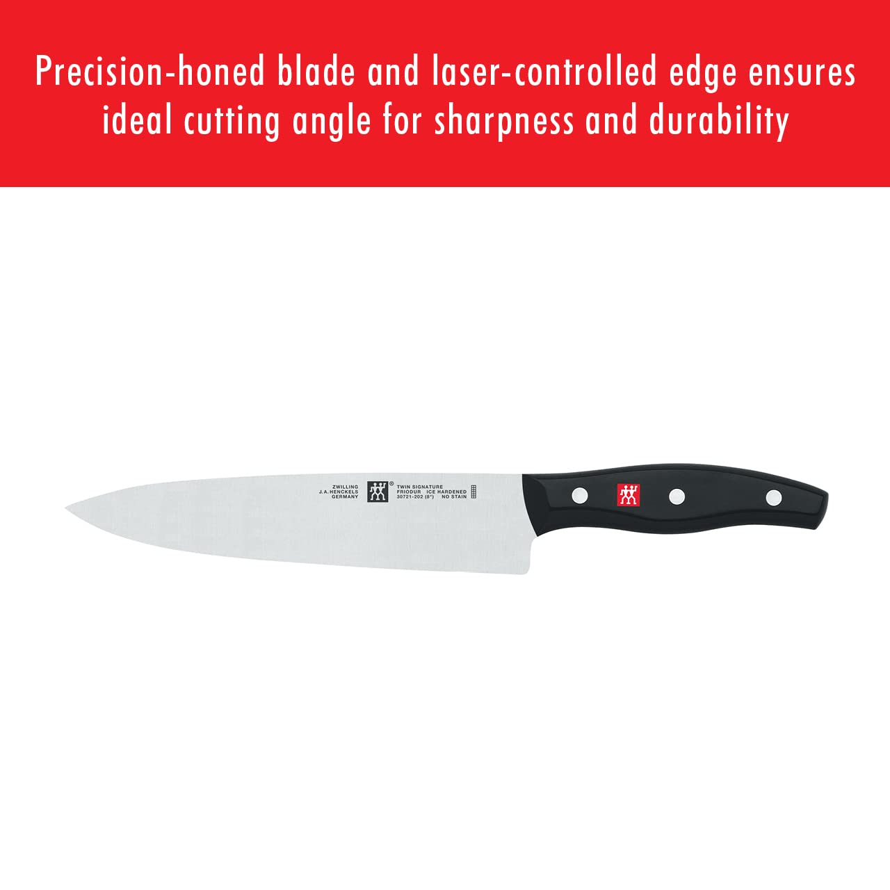 ZWILLING scale comparison with knife block illustrating real size