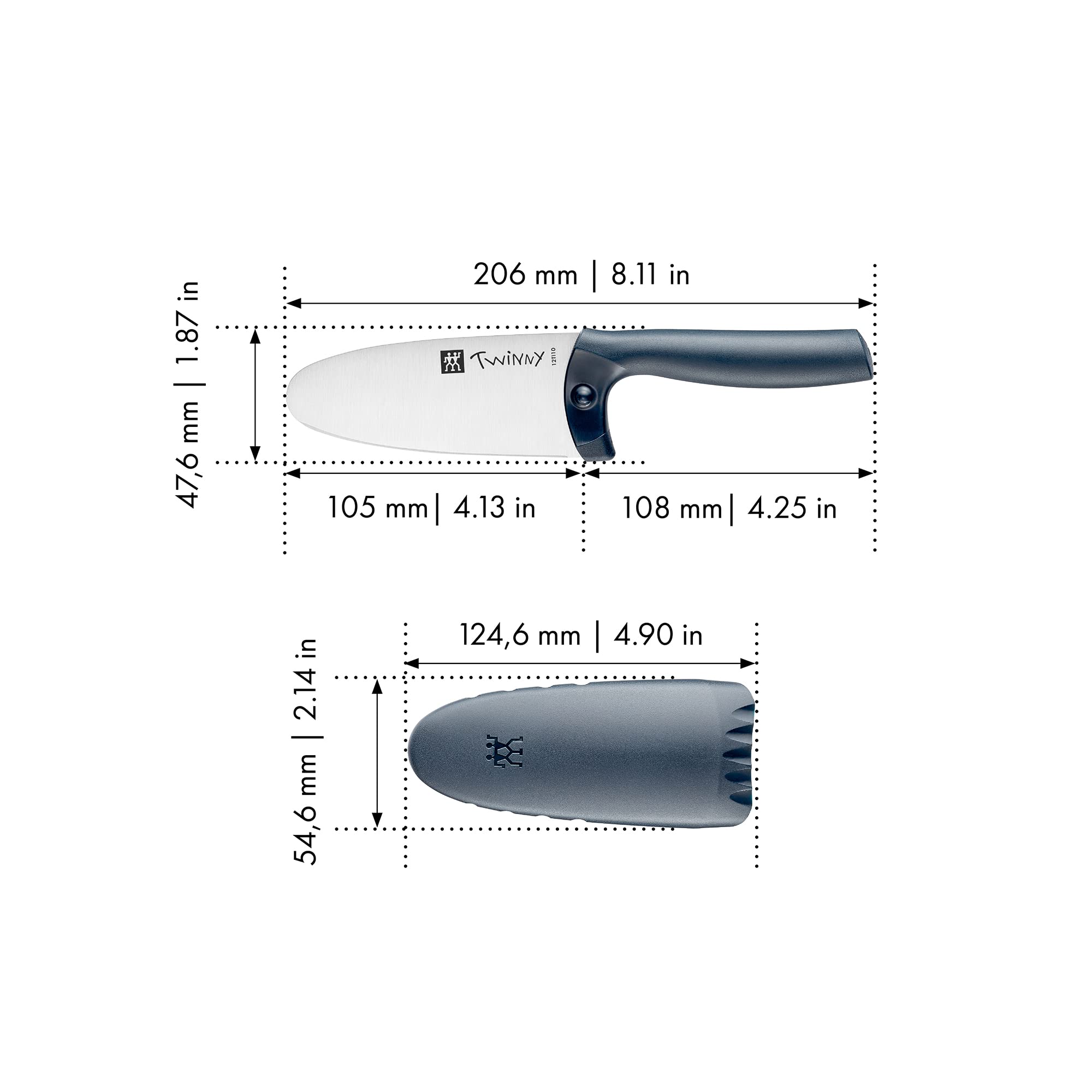 ZWILLING Twinny ergonomic handle closeup for comfortable small hands