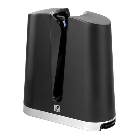 ZWILLING V-Edge front view showing compact sharpener and stable base for safe use