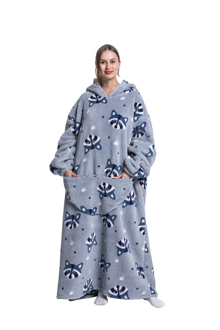 ZXIMU blanket hoodie front view showing oversized fit and warmth