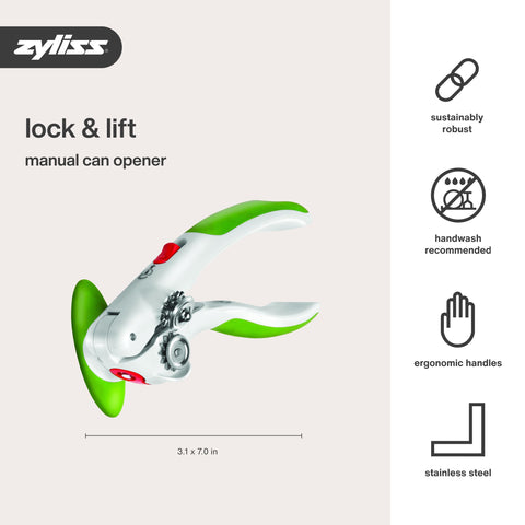 Zyliss Lock N' Lift beside a ruler to show compact scale and portability