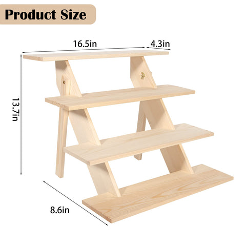 ZYP side profile of assembled stand showing tier spacing and stable design benefit