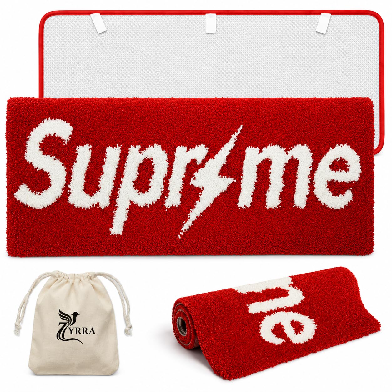 zyrra front packaging showing rug and gift-ready bag, highlighting presentation