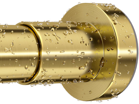 ZYRW front view of packaged shower rod showing compact box and finish benefits