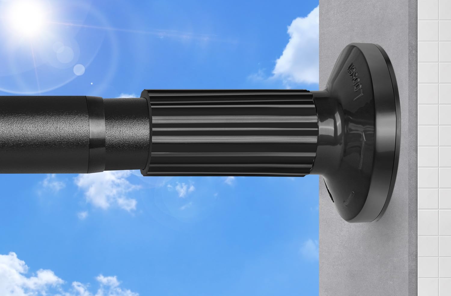 ZYRW front product view showing full rod and matte black finish for modern rooms