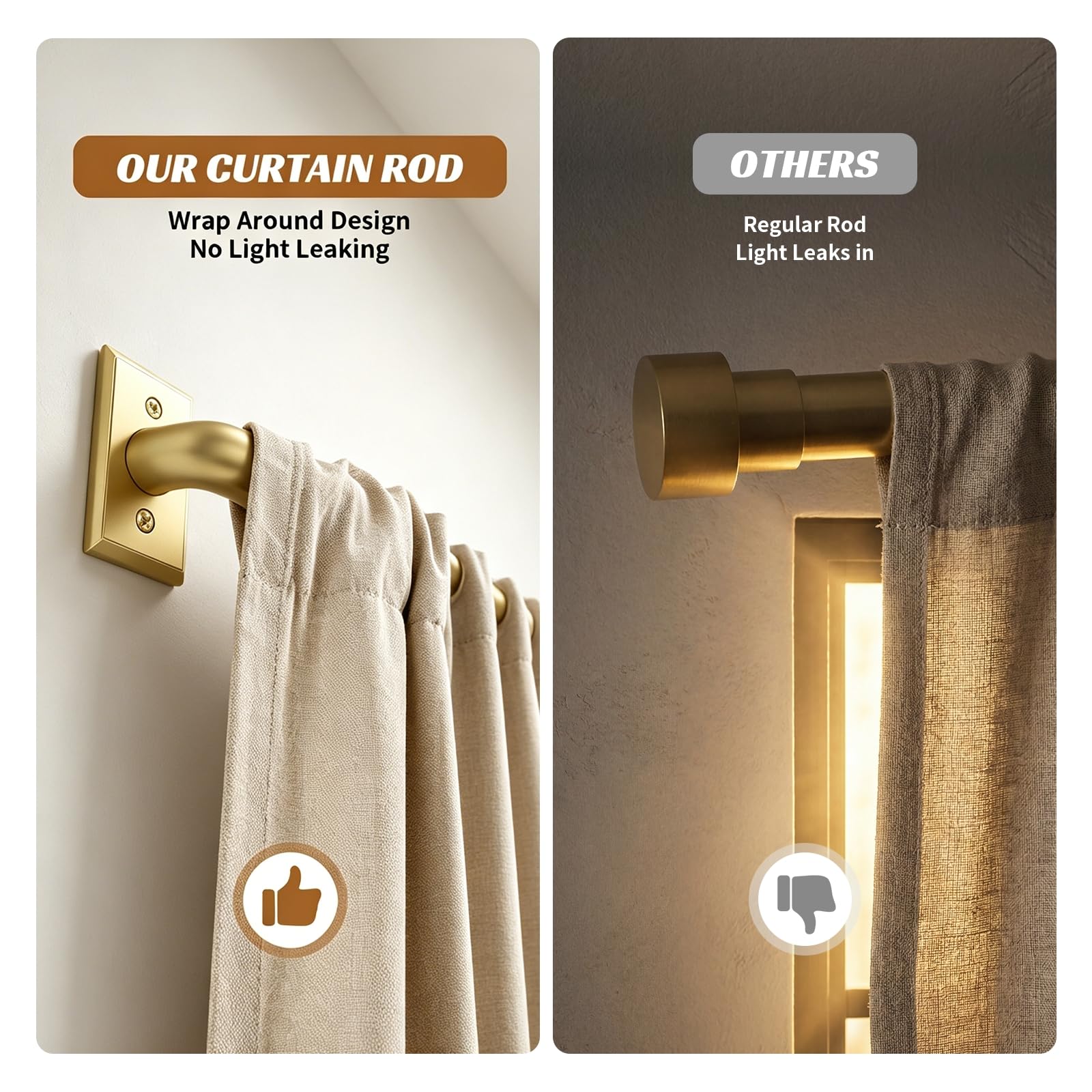 ZYRW wall-mounted rod spanning a wide window for premium light control