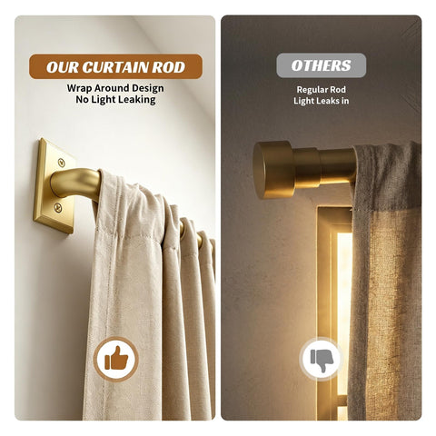 ZYRW wall-mounted rod spanning a wide window for premium light control
