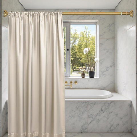 ZYRW rod installed in shower with curtain benefit: no-drill easy installation