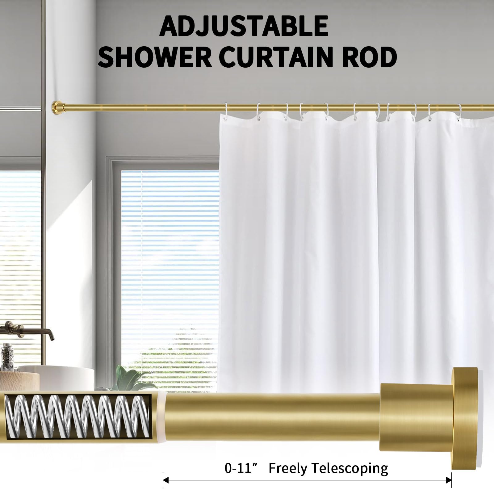 ZYRW rod retracted inside a small stall showing adjustable fit advantage