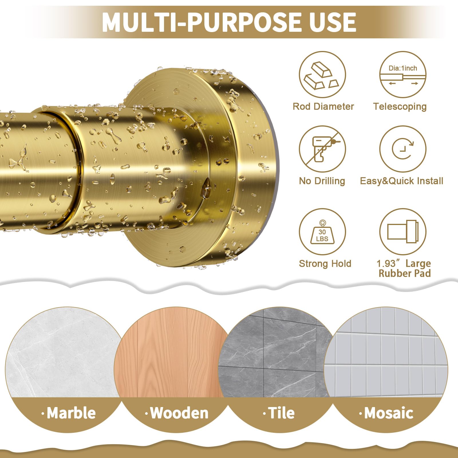 ZYRW rod beside measuring tape showing 36–84 inch adjustable range