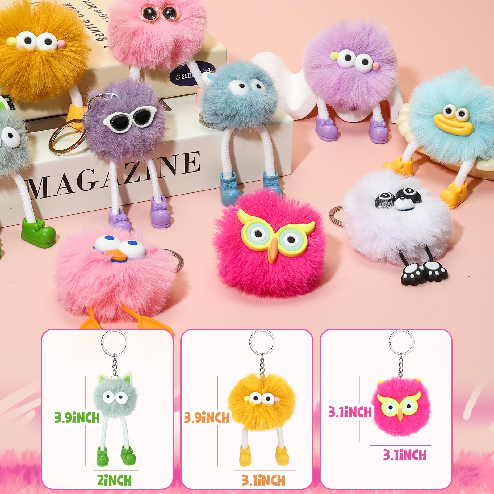 ZZLWAN plush keychain close-up owl texture and cute expression for comfort